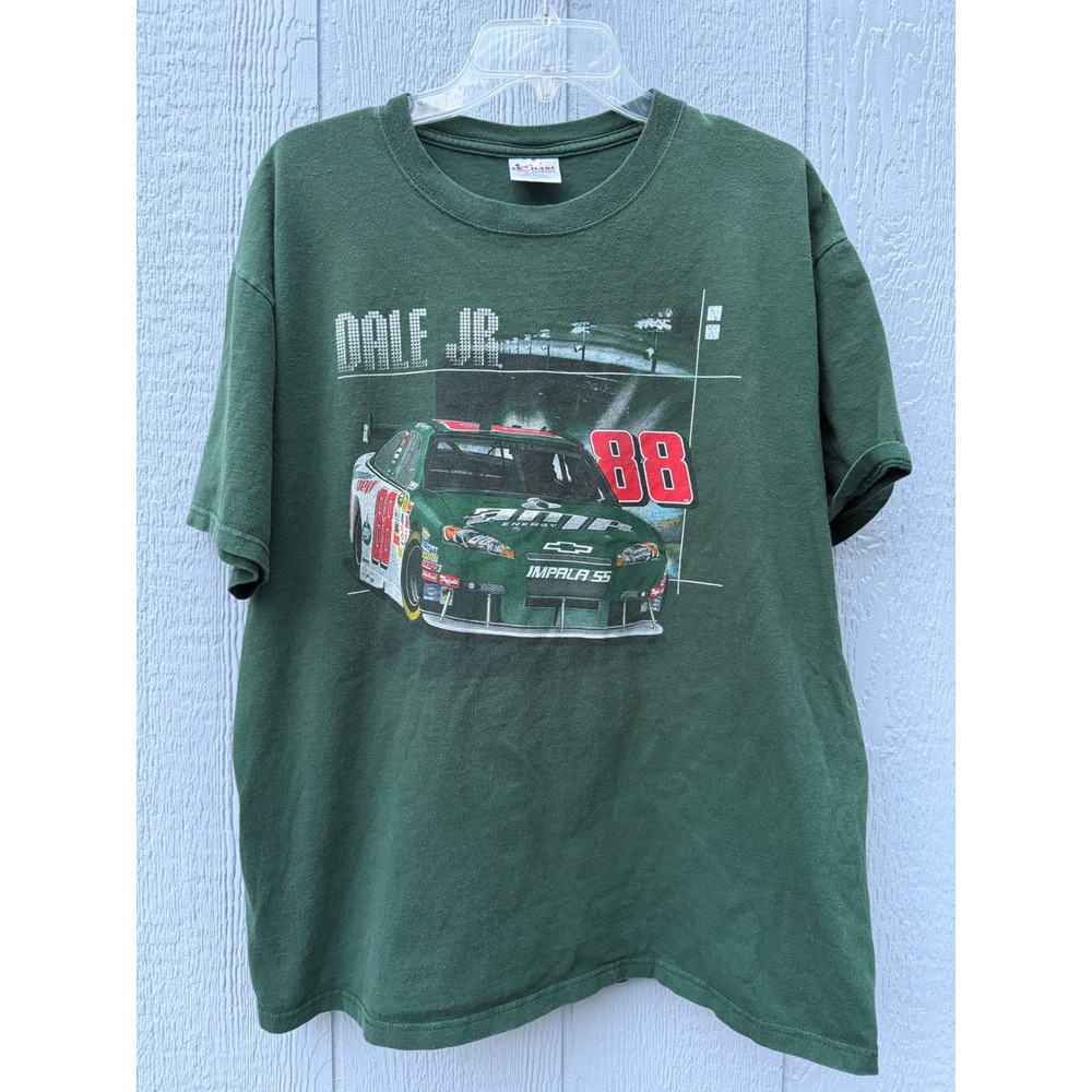 Chase Authentics Dale Earnhardt Jr 88 NASCAR T Shirt Mens XL Green Amp Energy